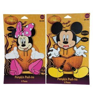 Disney Halloween Pumpkin Push-Ins Vampire Minnie Set Of 2 Decoration 5 PCS NEW